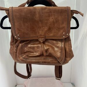 The Sak Brown Leather Backpack with Rustic Appeal
